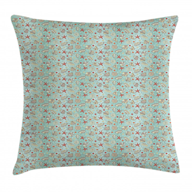 Chaotic Doodle Ocean Starfish Pillow Cover