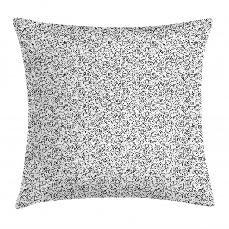 Monochrome Cockleshell Sea Pillow Cover