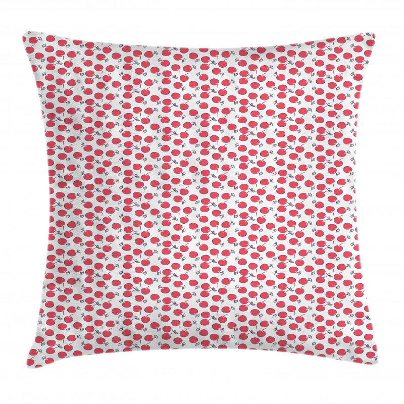 Simplistic Red Berry Pattern Pillow Cover