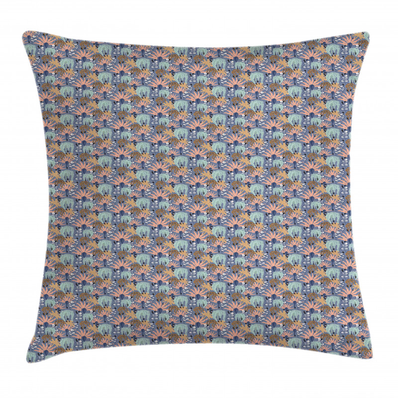 Retro Leaves and Plants Art Pillow Cover