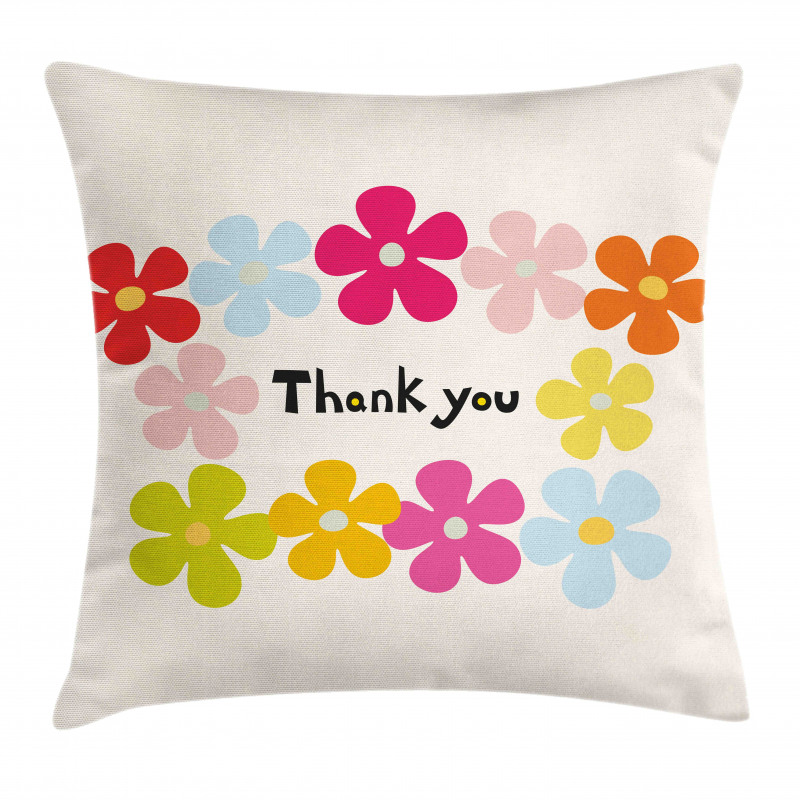 Simple Colorful Flowers Pillow Cover