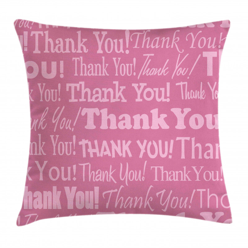 Thankful Message Pink Pillow Cover