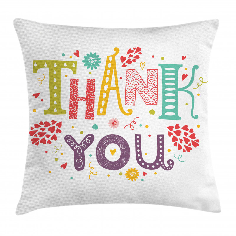 Lettering Thankful Pillow Cover