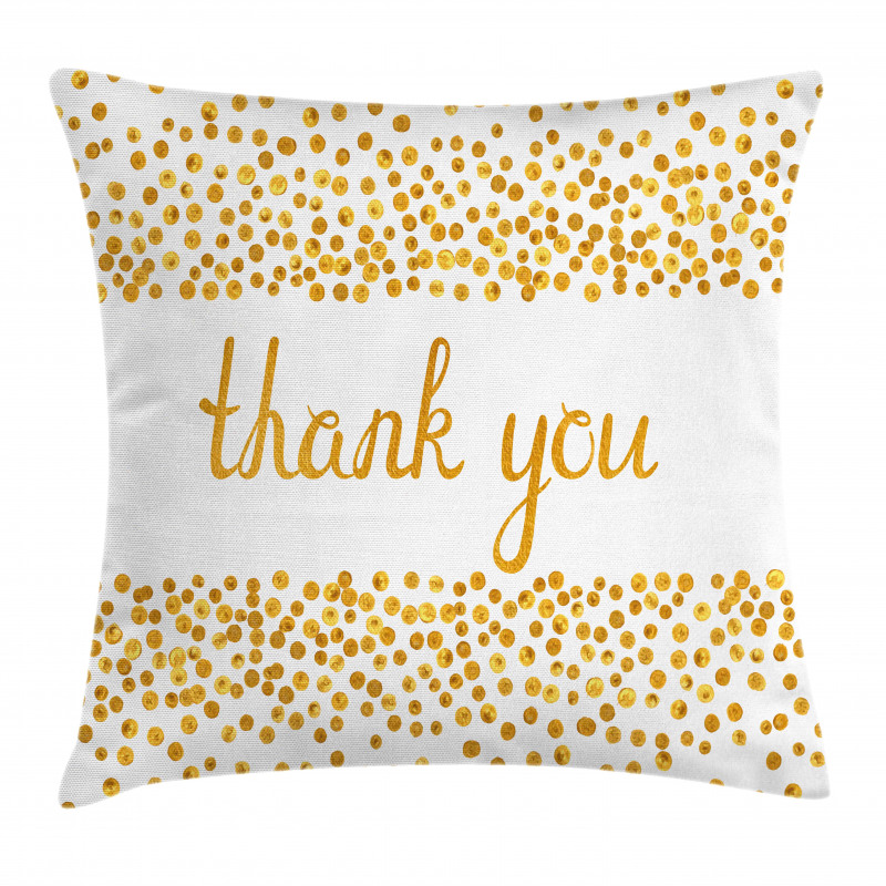 Yellow Tone Dots Cursive Pillow Cover