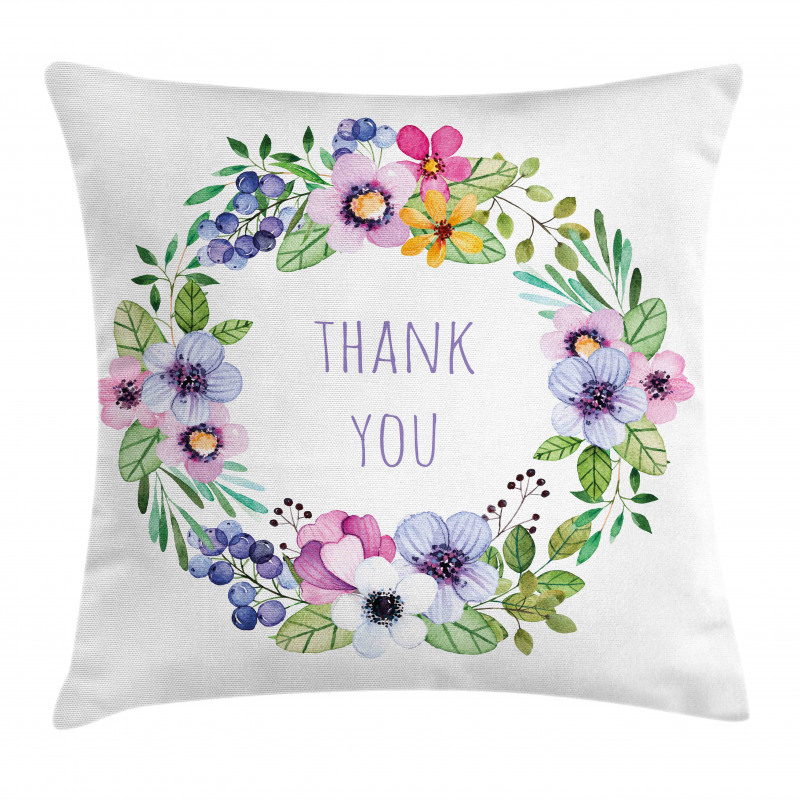 Spring Wreath Simple Word Pillow Cover