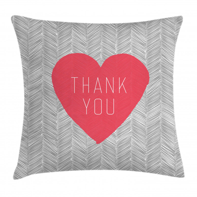 Centered Big Heart Love Pillow Cover