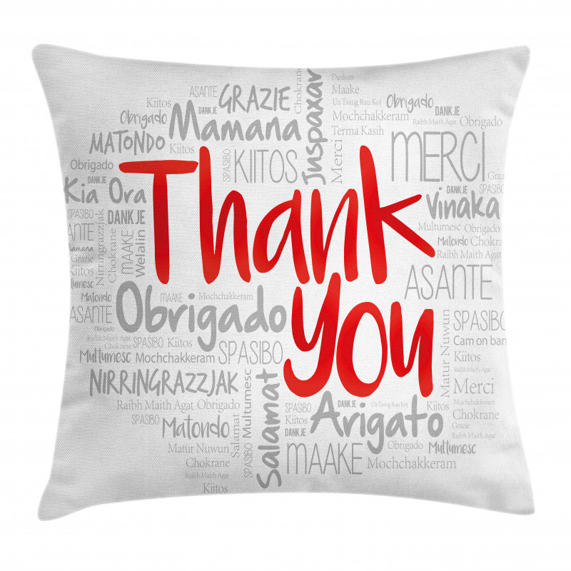 Appreciation Merci Danke Pillow Cover