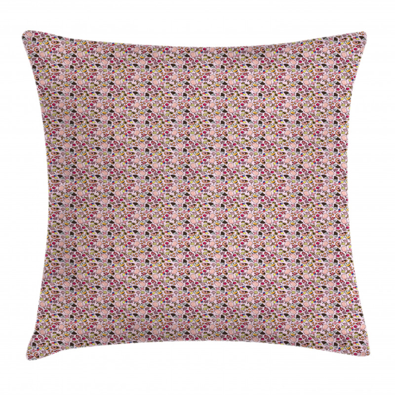 Candies in Various Shapes Pillow Cover