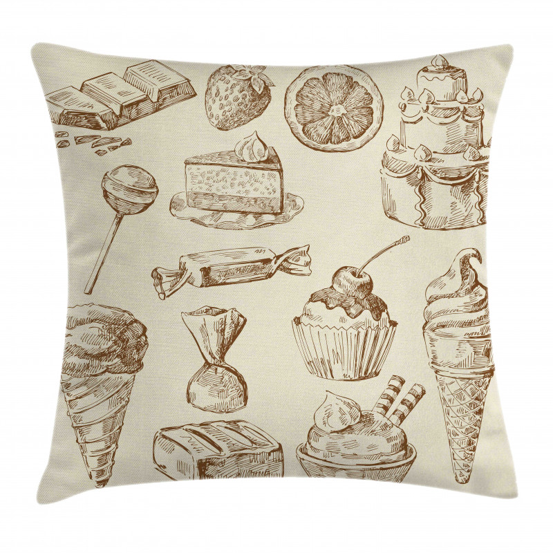 Pieces of Cake Creamy Doodle Pillow Cover