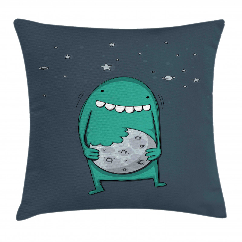 Monster with Sharp Teeth Pillow Cover