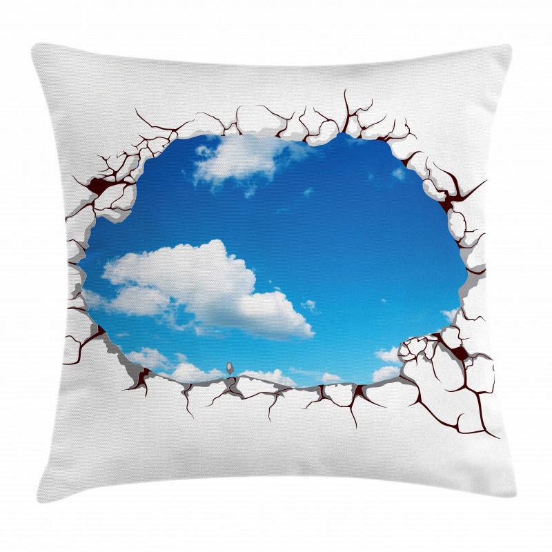Clouds Scene from Crack Modern Pillow Cover