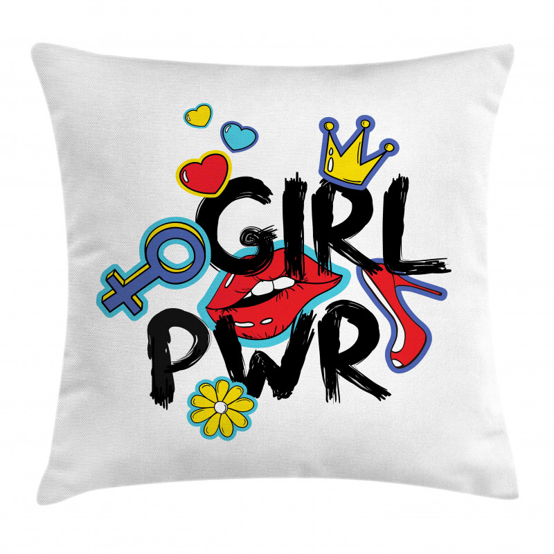 Girl Power with a Crown Pillow Cover