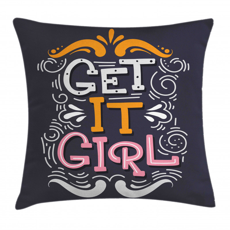 Get It Girl Typography Pillow Cover