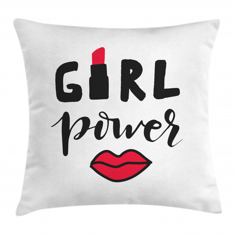 Lipstick in Text Design Pillow Cover