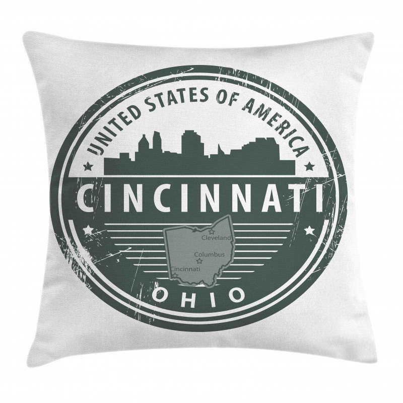 Aged America Emblem Ohio Pillow Cover
