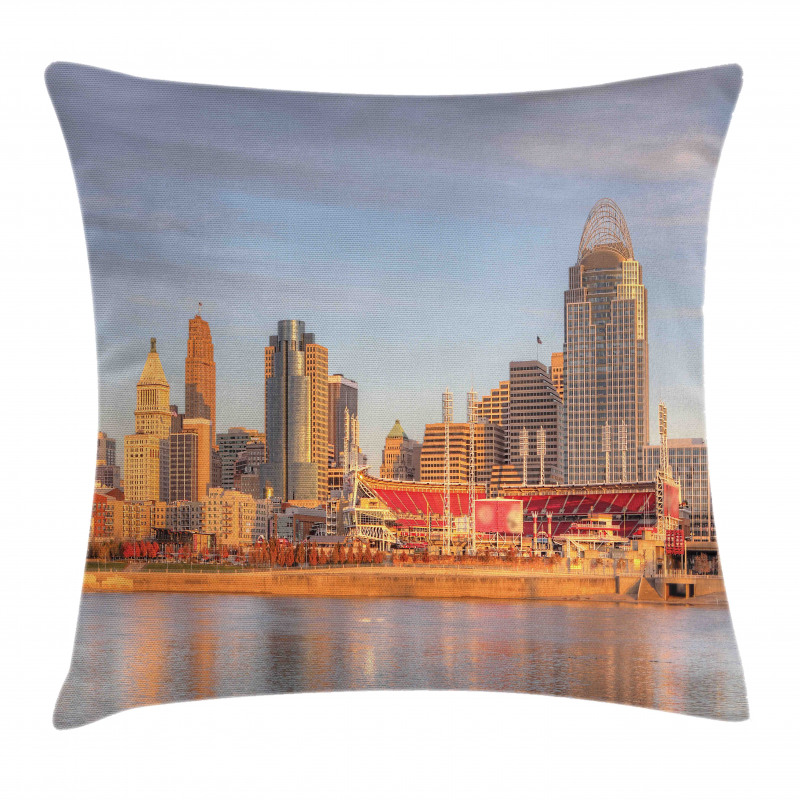 Buildings near Stadium Pillow Cover