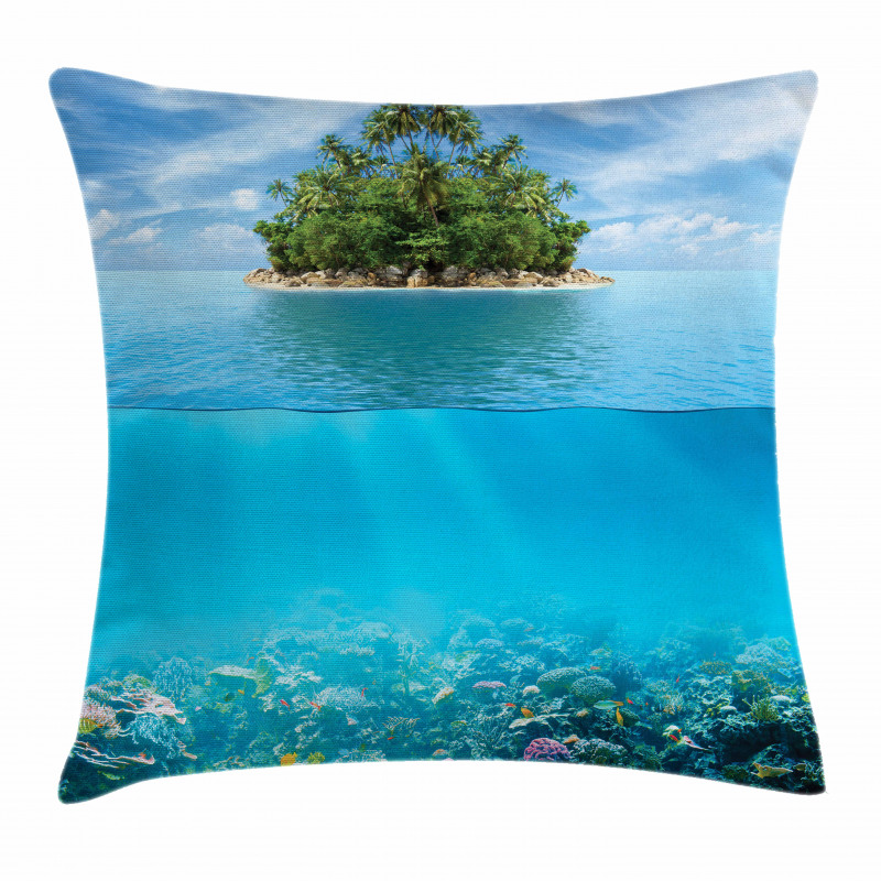 Small Island in Ocean Pillow Cover