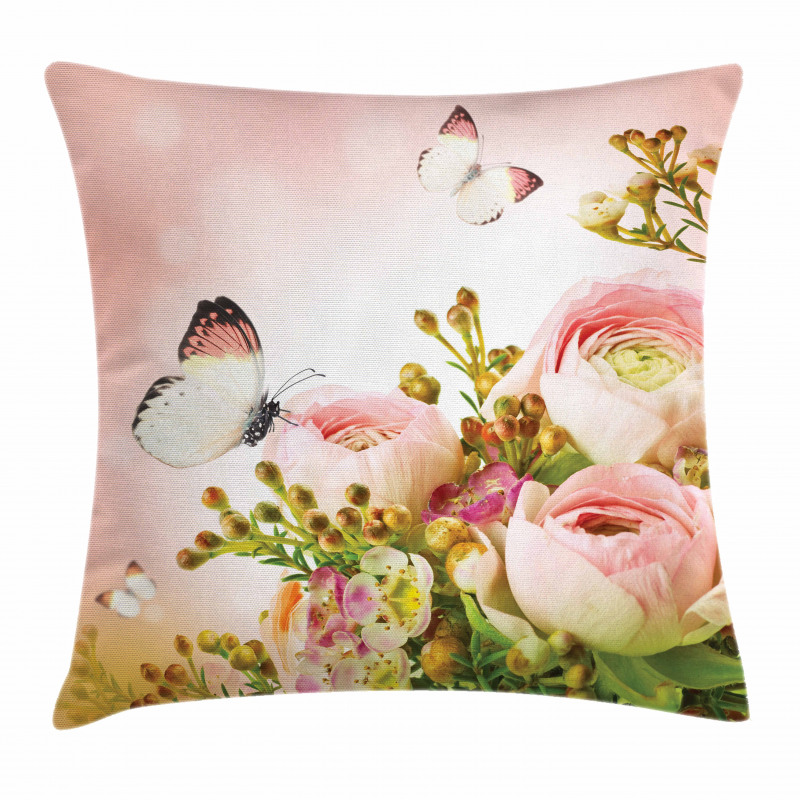 Blossoming Feminine Roses Pillow Cover