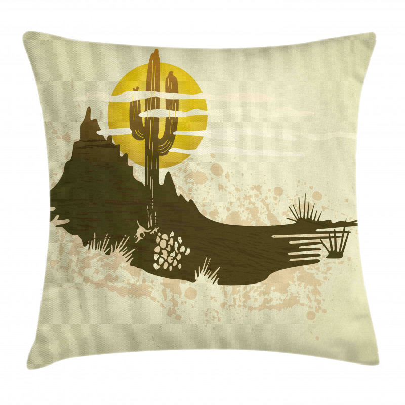 Dramatic Saguaro and Sun Pillow Cover