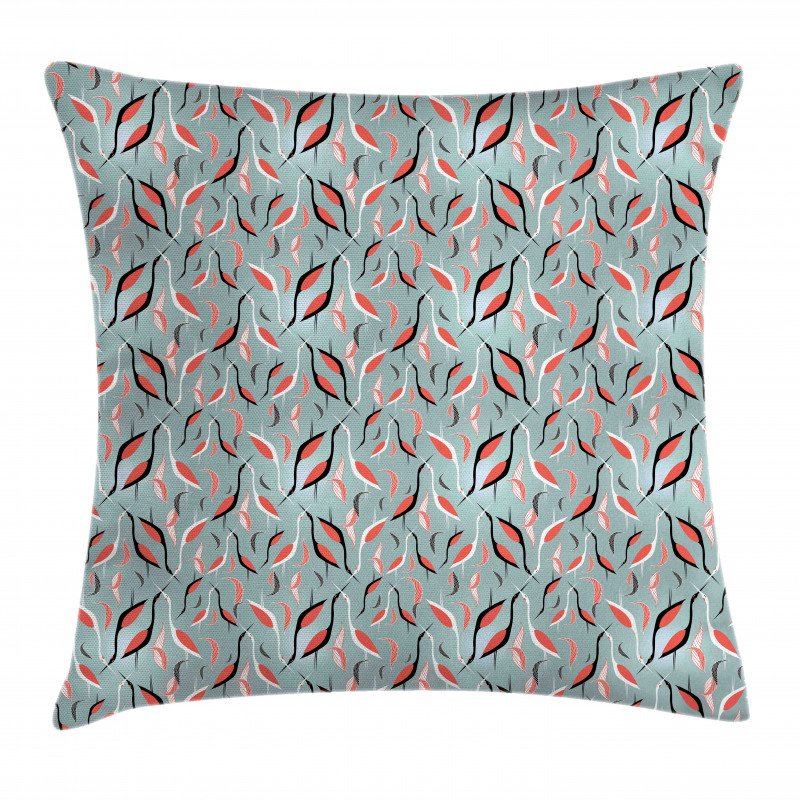 Abstract Birds and Leaves Pillow Cover