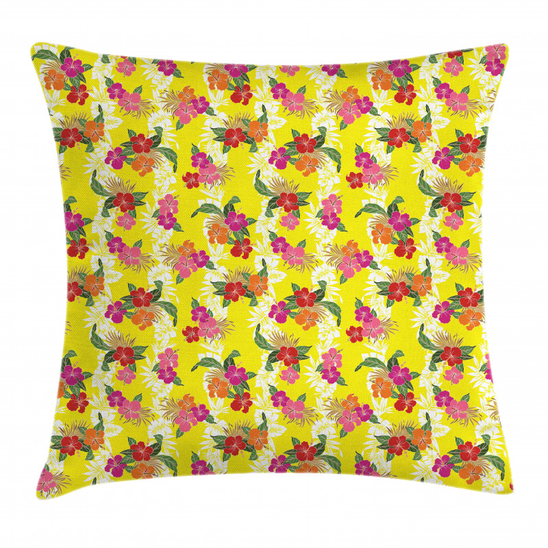 Tropical Flowers Art Pillow Cover