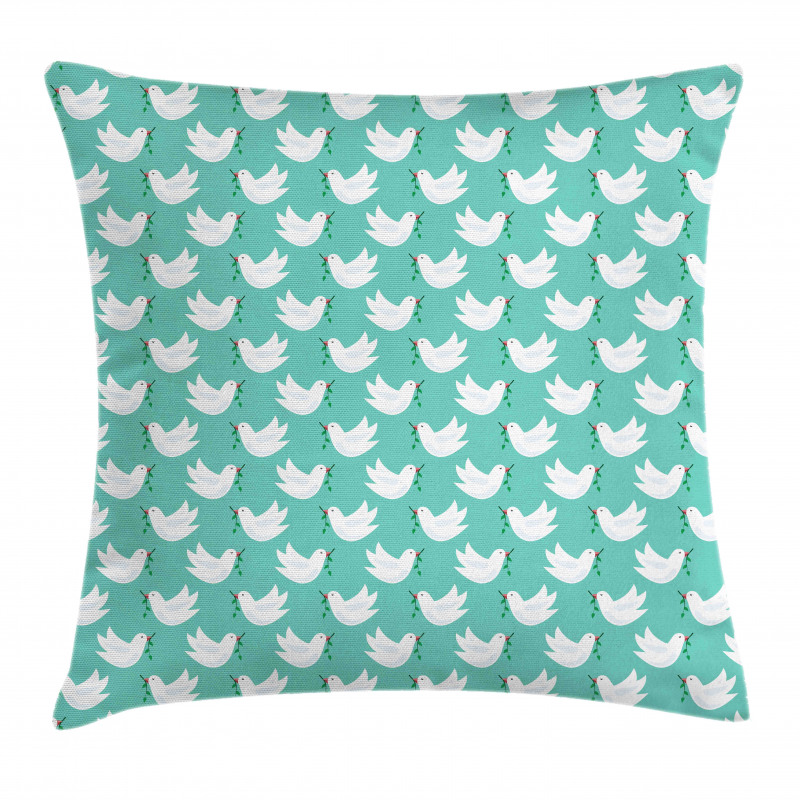 Doodle Dove with Branch Pillow Cover