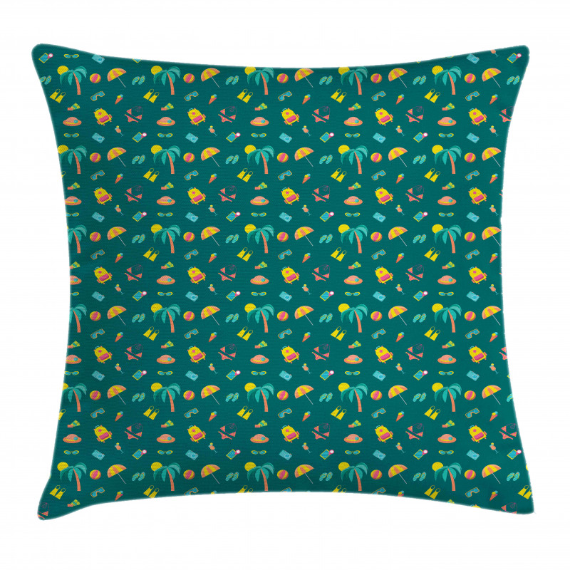 Exotic Holiday Palm Trees Pillow Cover