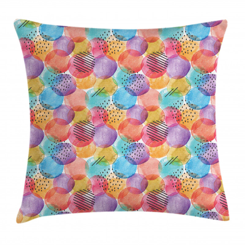 Rainbow Toned Circle Dots Pillow Cover