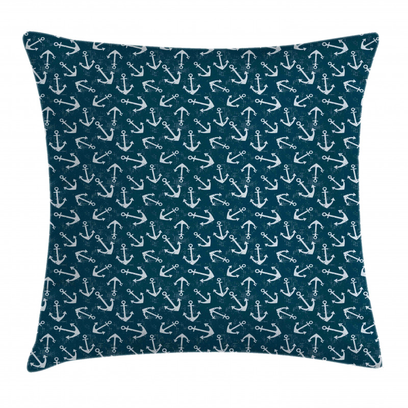 Marine Grunge Graphic Art Pillow Cover