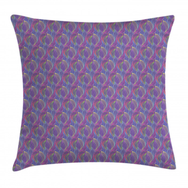 Colorful Doodle Foliage Pillow Cover