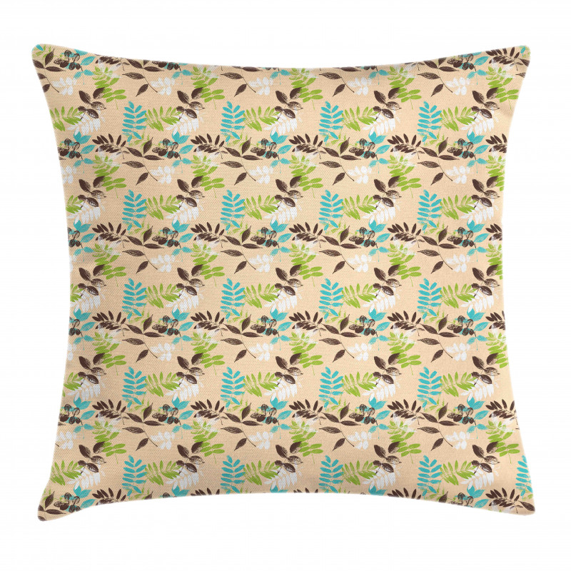 Nostalgic and Grunge Leaves Pillow Cover