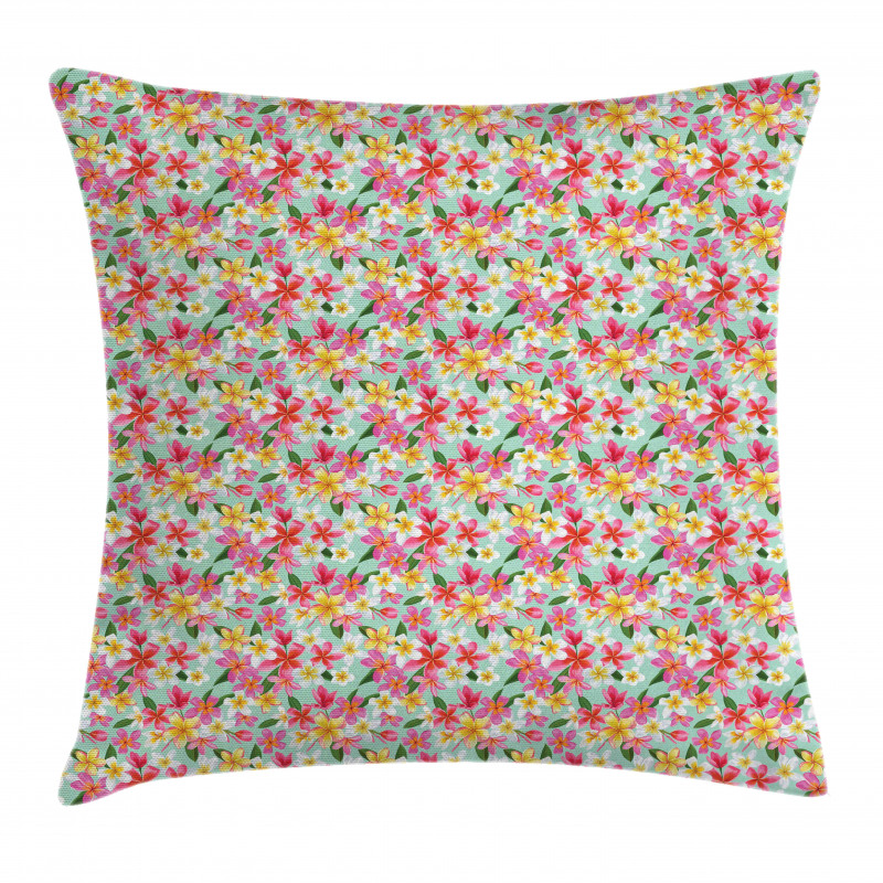 Exotic Watercolor Flowers Pillow Cover