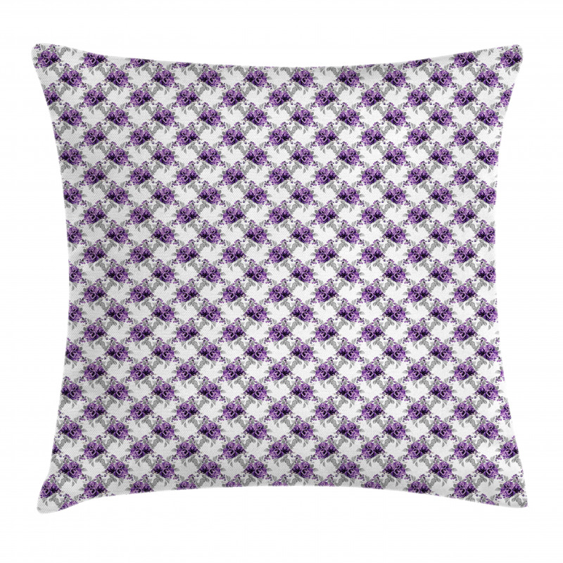 Romantic Violet Rose Blooms Pillow Cover