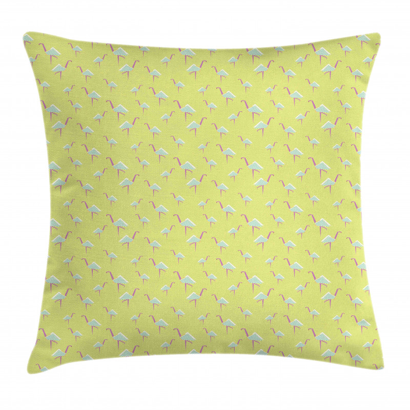 Origami Style Exotic Birds Pillow Cover