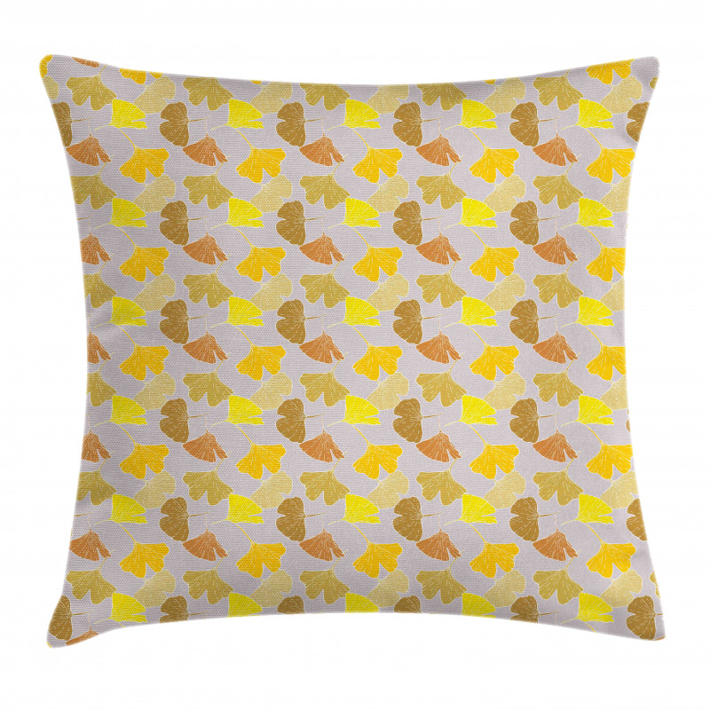 Hand-Drawn Ginkgo Foliage Pillow Cover