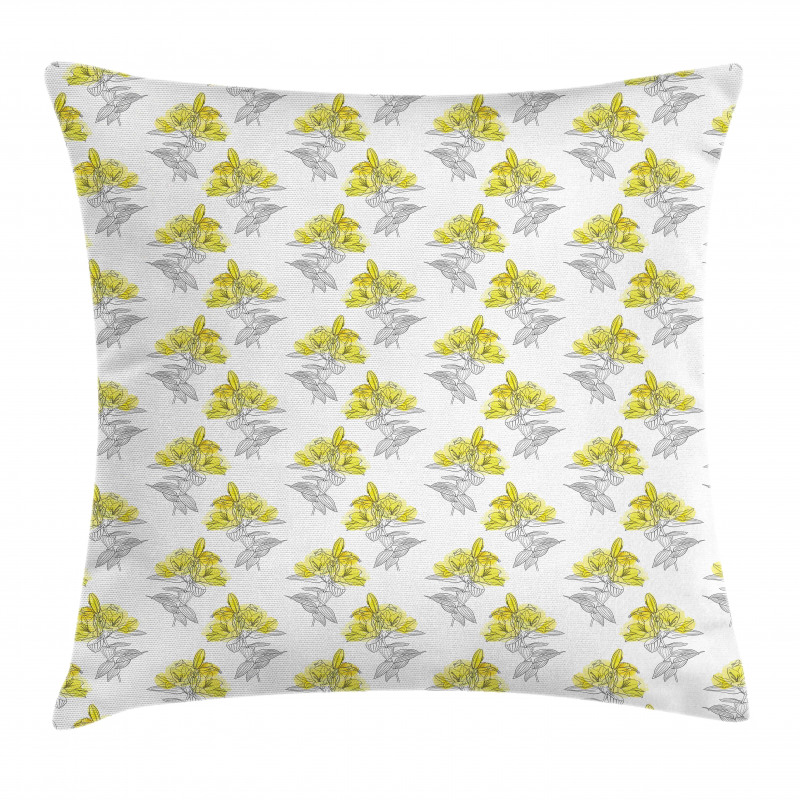 Lily Flowers Sketch Artwork Pillow Cover