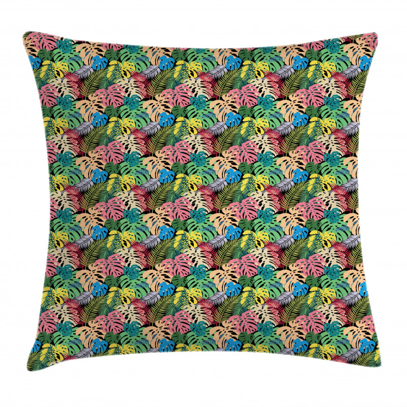 Rainbow Colored Hawaiian Pillow Cover