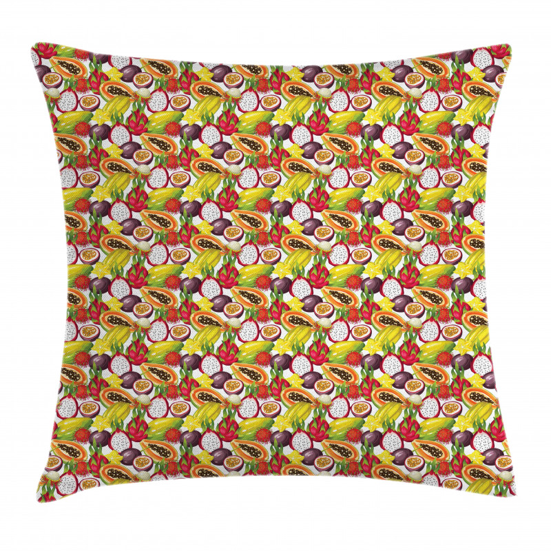 Vegetarian Mango Dragon Fruit Pillow Cover