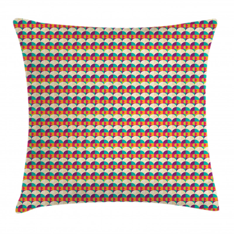 Retro Circles and Squares Pillow Cover