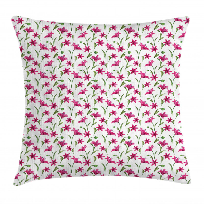 Lily Blossoms Garden Art Pillow Cover