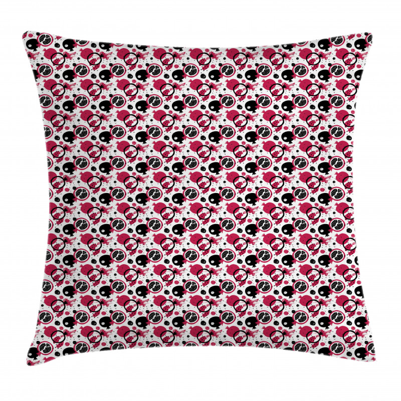 Grunge Pomegranate and Stains Pillow Cover