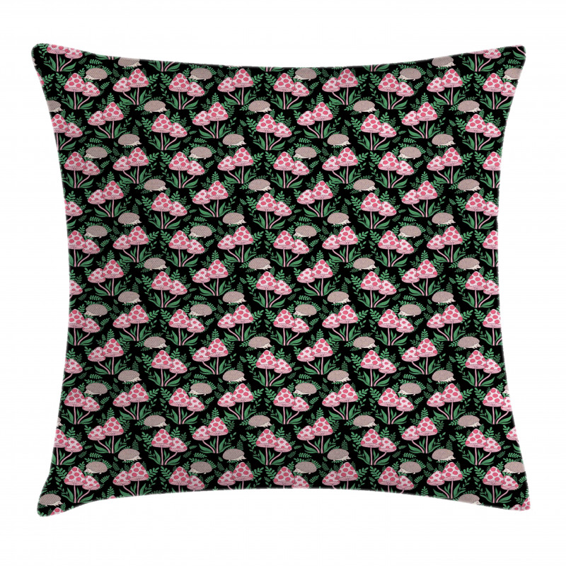 Spotted Fungi and Hedgehog Pillow Cover