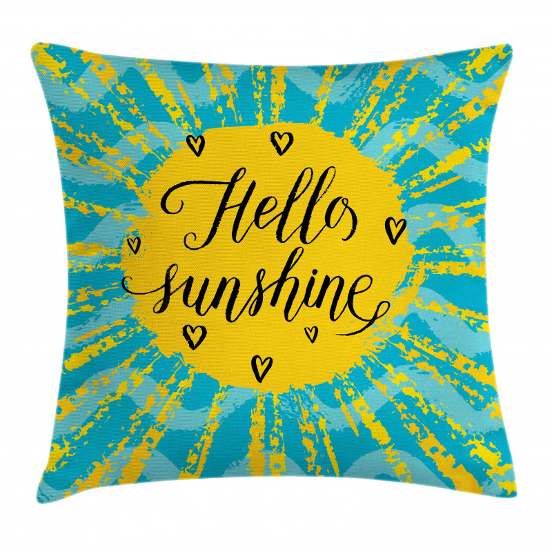 Sun Motif Stripes Pillow Cover