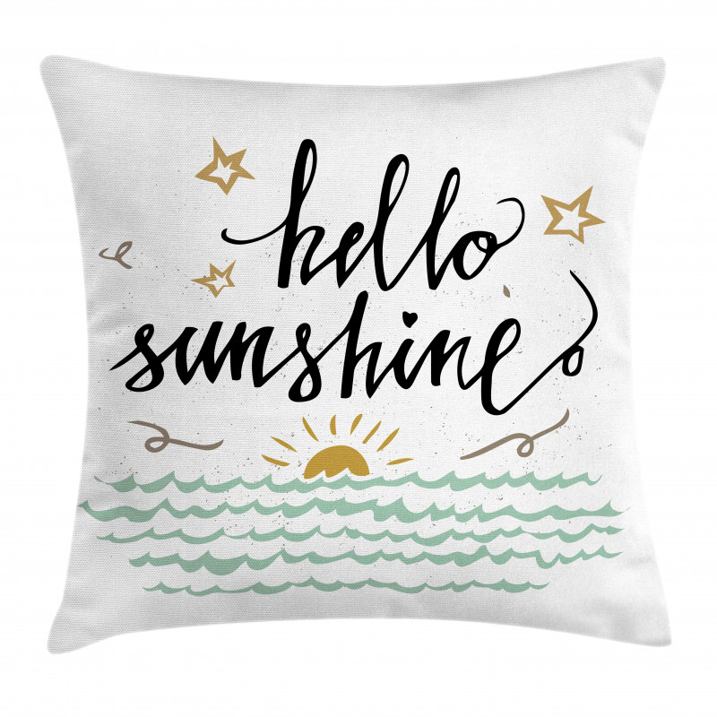 Sunset Scene Words Pillow Cover