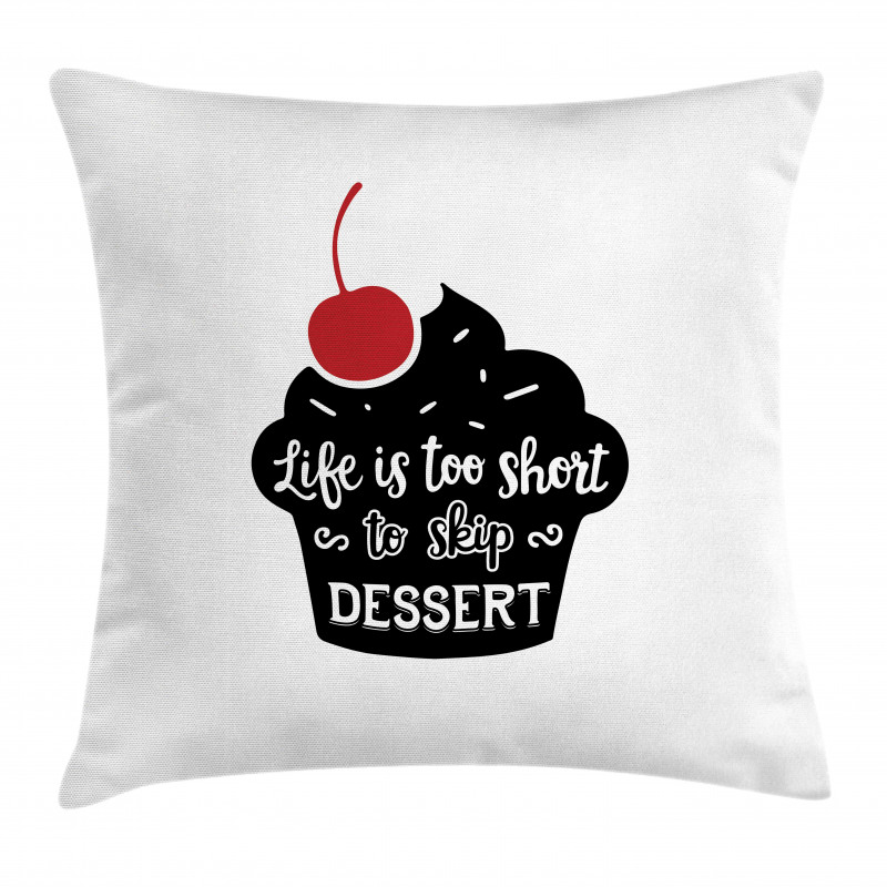 Pastry Silhouette Words Pillow Cover