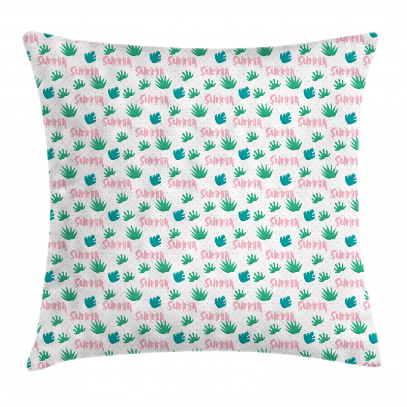 Pink Polka Dots and Leaves Pillow Cover