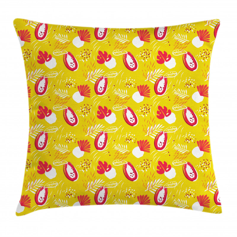 Abstract Papaya and Plants Pillow Cover