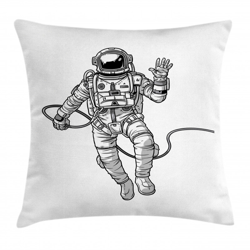 Cosmonaut Waving Hand Pillow Cover