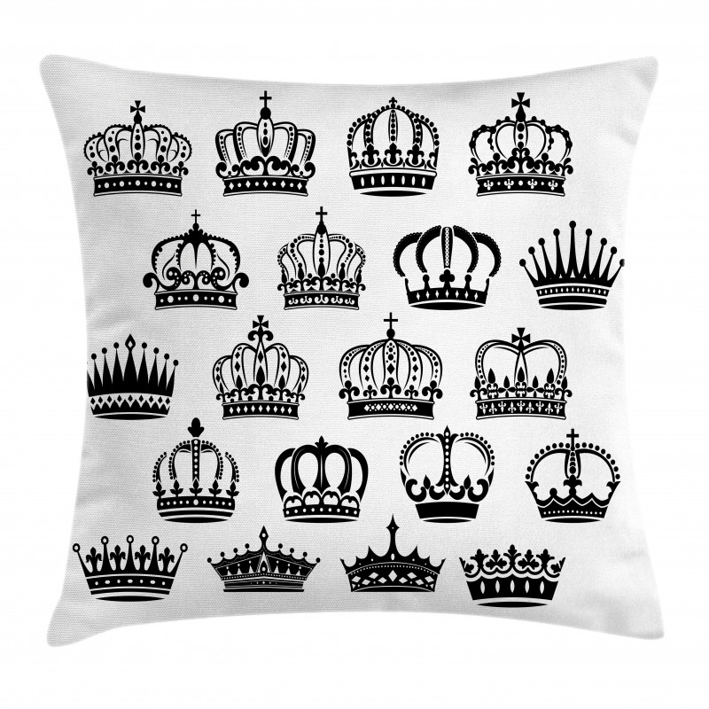 Royal Medieval Crowns Vintage Pillow Cover