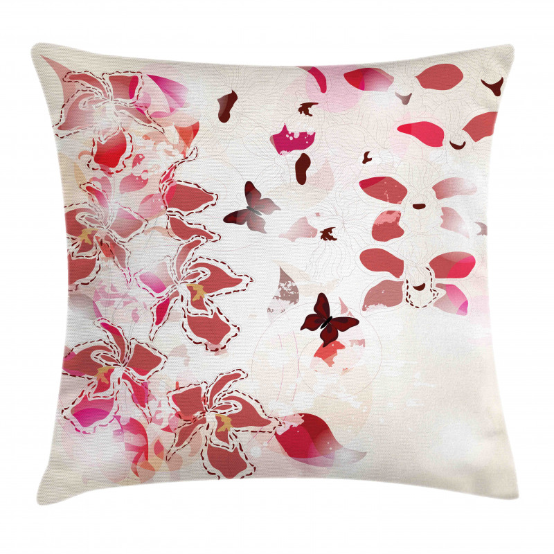 Orchids Butterflies Tropic Pillow Cover